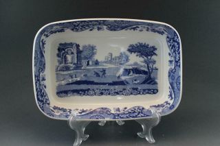Spode Blue Italian Rectangular Open Serving Dish Vintage English Porcelain 1/3