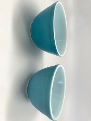 2 Vintage Pyrexaqua Turquoise/robin Egg Blue Small Nesting Mixing Bowl 1 1/2 Pt