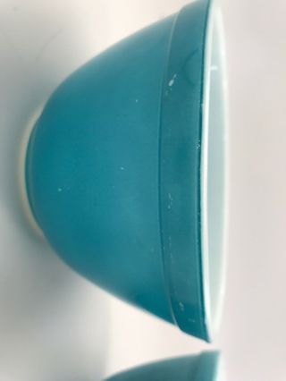 2 Vintage PyrexAqua Turquoise/Robin Egg Blue Small Nesting Mixing Bowl 1 1/2 Pt 2