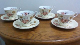 Royal Standard " Honey Rose " Bone China Cups And Saucers,  England