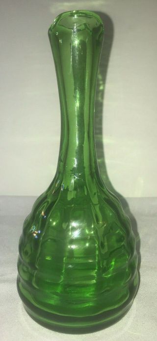Vintage Blenko 9 " Handmade Green Glass Bud Vase