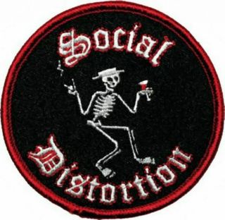 Social Distortion Iron - On Patch Skelly Circle Logo