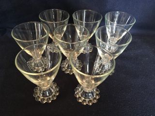 8 Boopie Juice 4 Oz.  Clear Glasses By Anchor Hocking Vintage Mid Century