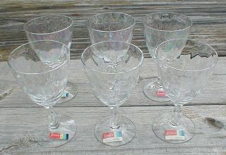 Set of 12 FOSTORIA FIRELIGHT IRIDESCENT Wine / Cordial Glasses 5