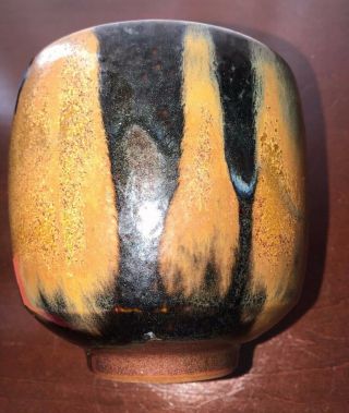 Robert Maxwell Mid Century Modern Stoneware Pottery Vase With Paper Label 3