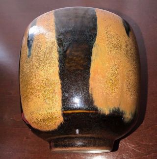 Robert Maxwell Mid Century Modern Stoneware Pottery Vase With Paper Label 4
