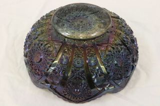 Vintage Imperial Smoke Blue Iridescent Carnival Glass Bowl 4