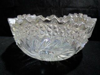 Le Smith Comet In The Stars White Iredescent Carnival Glass Bowl