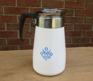 Corning Ware 10 " Tall Blue Cornflower 8 Cup Coffee Percolator - Pot & Lid Only