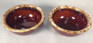 Vintage Set of 8 Hull Ware Brown Drip Cereal Bowls Oven Proof USA 6