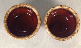 Vintage Set of 8 Hull Ware Brown Drip Cereal Bowls Oven Proof USA 7