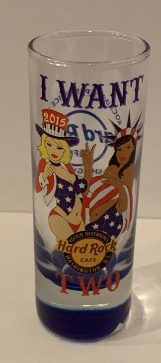 Hard Rock Cafe Washington Dc 2015 Pin Event Limited Shot Glass Two Usa Girls