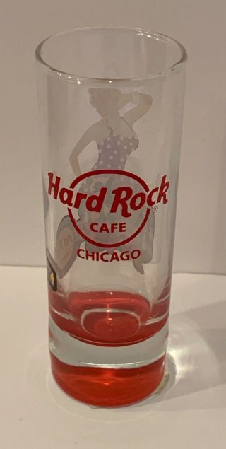 HARD ROCK CAFE CHICAGO 2014 PINDULDGE PIN EVENT LIMITED SHOT GLASS BLONDE GIRL 2