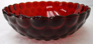 Anchor Hocking Crystal Bubble Ruby Round Vegetable Serving Bowl - 8 - 1/4 "
