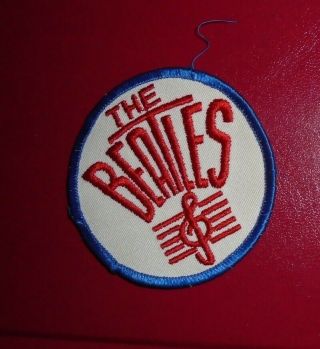 The Beatles Cloth Patch Badge Sew On Red Blue White 1980s Vintage Pop Music