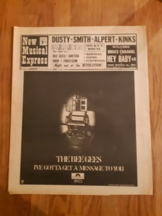 Nme Newspaper August 3rd 1968 The Bee Gees I 