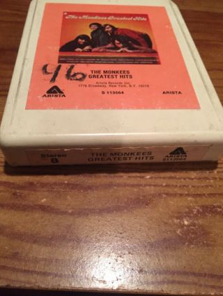 The Monkees/ Greatest Hits 1972 Arista Records 8 Track Tape 2