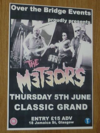 The Meteors Live Music Memorabilia - Glasgow June 2014 Show Concert Gig Poster