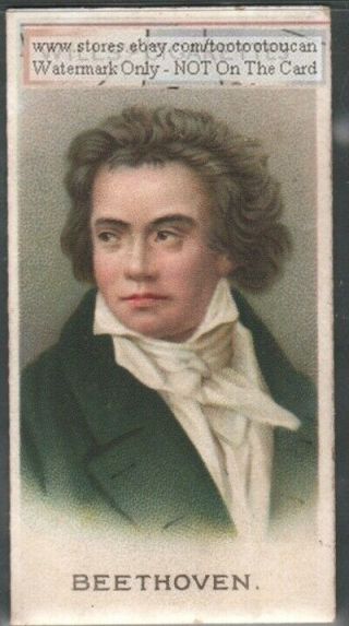 Musician Ludwig Van Beethoven German Composer 100,  Y/o Ad Trade Card