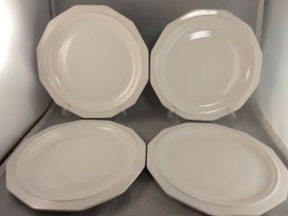 Set Of 4 Pfaltzgraff Heritage White 10 1/8” Dinner Plates