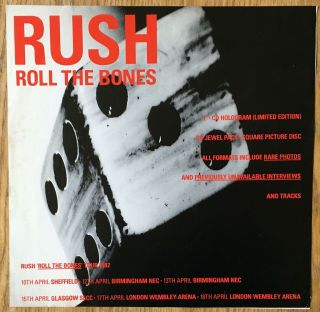 Rush Roll The Bones 1991 Uk 12 " Promo Instore Display Flat