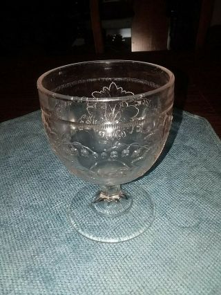 Lovely Antique/vintage Eapg/early American Pressed Glass Large Goblet