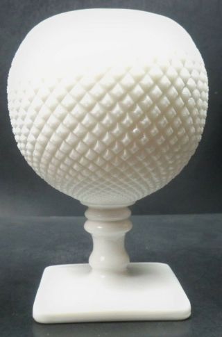 Vintage Westmoreland Milk Glass English Hobnail Footed Pedestal Ivy Ball