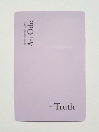 Seventeen An Ode Jeonghan photocard Truth version sticker poster photobook 2