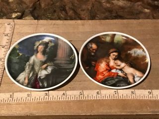2 Kaiser Porcelain Small Plates W.  Germany Victorian Style Coasters 3 7/8 "