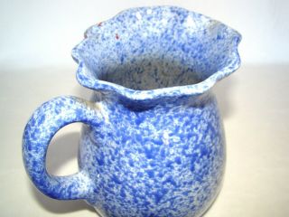 Coche Blue and White Speckled Stoneware Pitcher made in Portugal by Eurog 3