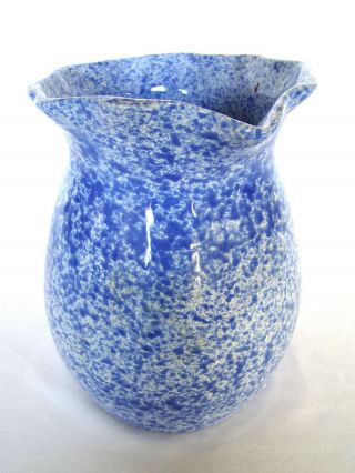 Coche Blue and White Speckled Stoneware Pitcher made in Portugal by Eurog 5