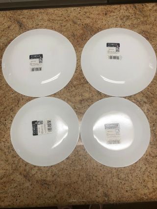 4 CORELLE White Embossed BELLA FAENZA Dinner Salad / Lunch Plates NWT 8193 2