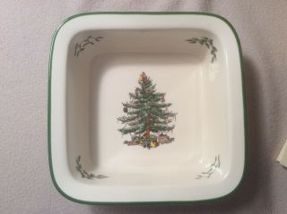 Spode Christmas Tree Square Rim 8 " Dish