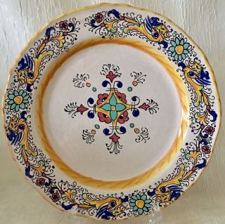 Vintage Collectable Hand Painted Plate With Winged Lions Along The Border Italy