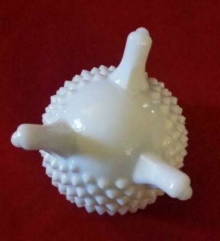 Vintage Fenton Hobnail White Milk Glass 3 Footed Egg Shaped Vase 4