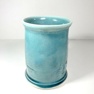 Edgecomb Potters Teal Blue Tankard Mug Lighthouse Pine Trees Pottery 4