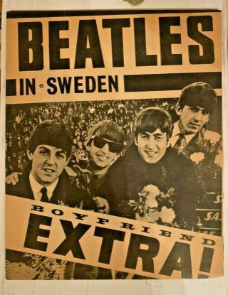 Vintage Beatles In Sweden.  Newspaper Section - Approx 16 Pages Rare