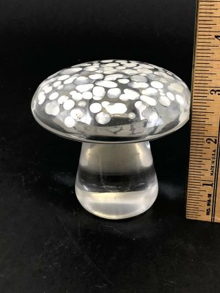 Vintage Viking Clear Art Glass Mushroom Small Paperweight