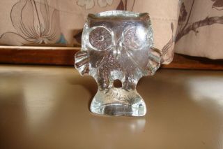 Vintage Kosta Boda Glass Owl Zoo Series Animal Figurine Paperweight 3