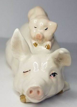 Vintage Beswick England Pig Figurine Mother Pig & Piglet " The Well Deserved Nap "