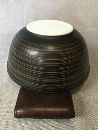 Rare Vintage Pyrex Bowl Black and Yellow Terra Stripe 403 2 1/2 Qt No Damage 2