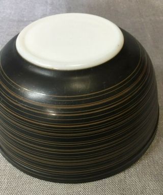 Rare Vintage Pyrex Bowl Black and Yellow Terra Stripe 403 2 1/2 Qt No Damage 3