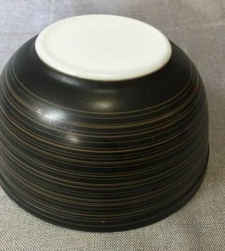 Rare Vintage Pyrex Bowl Black and Yellow Terra Stripe 403 2 1/2 Qt No Damage 5