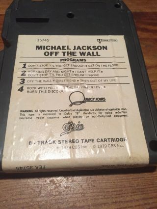 Michael Jackson/ Off The Wall 1979 CBS 8 Track Tape 4