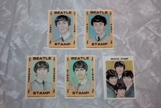 1964 Extremely Limited Neca Beatles Stamps 5 Stamp Set W/coa