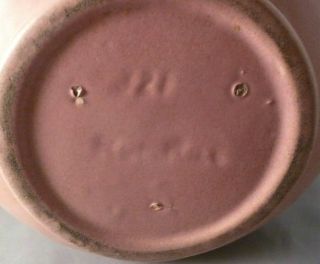 Vintage RUMRILL Pottery mission arts and crafts matte rose & green 321 planter 4