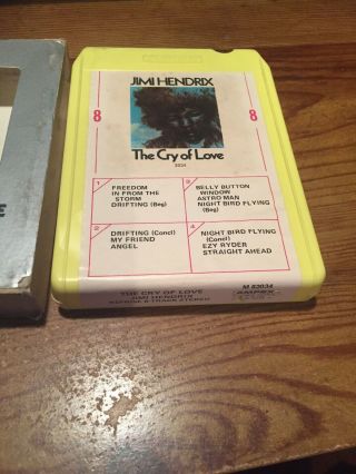 Jimi Hendrix/ The Cry Of Love With Sleeve 8 Track Tape