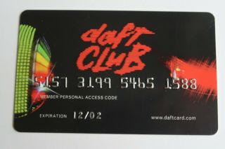 Daft Punk Promotional Daft Club Membership Card Rare Oop 2001 Discovery