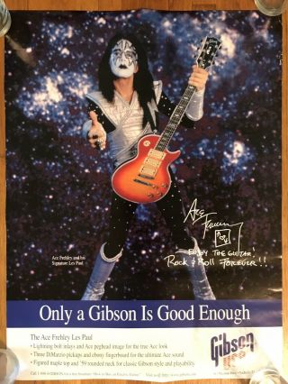Ace Frehley - Gibson Guitar Promo Poster - Kiss - Les Paul Double Sided