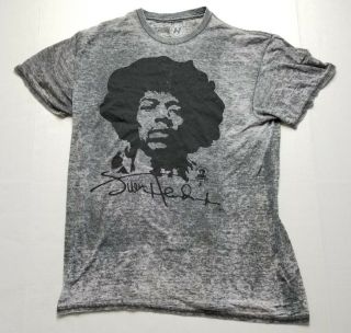 Jimi Hendrix 2014 Womens Authentic T - Shirt Sz M Gray Tee Short Sleeve